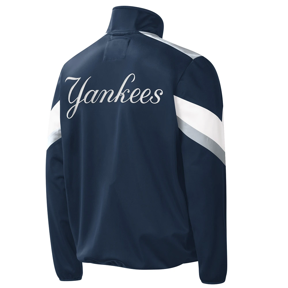 Veste de survêtement G-III Sports by Carl Banks pour homme, bleu marine, New York Yankees Earned Run Full-Zip