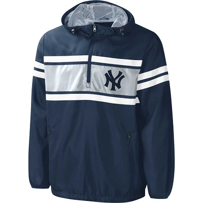 Coupe-vent à quart de zip G-III Sports by Carl Banks des New York Yankees pour homme, bleu marine