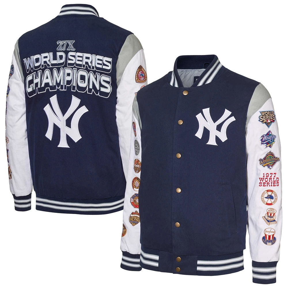 Veste boutonnée commémorative G-III Sports by Carl Banks pour hommes, bleue, New York Yankees Strike Zone