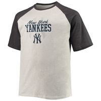 Men's Gerrit Cole Oatmeal/Heathered Charcoal New York Yankees Big & Tall Name Number Raglan T-Shirt