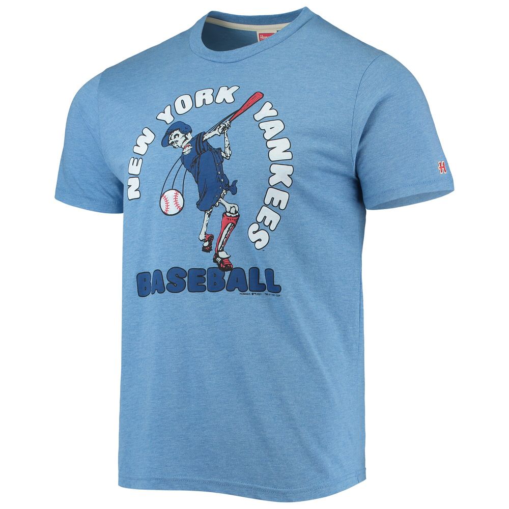 Homage Men's Homage Heathered Light Blue New York Yankees Grateful Dead  Tri-Blend T-Shirt