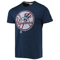 Men's Homage Navy New York Yankees Hand-Drawn Logo Tri-Blend T-Shirt