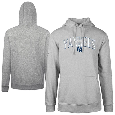 Men's Levelwear Gray New York Yankees Cooperstown Collection Podium Retro Pullover Hoodie
