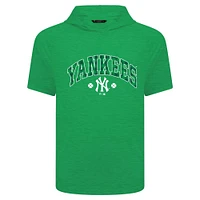 Sweat à capuche manches courtes et carreaux pour homme avec motif de phase la Saint-Patrick des Yankees New York Levelwear