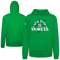 Men's Levelwear  Green New York Yankees St. Patrick's Day Podium Shamrock Pullover Hoodie