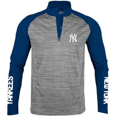 Haut raglan Levelwear gris chiné New York Yankees Vandal pour homme