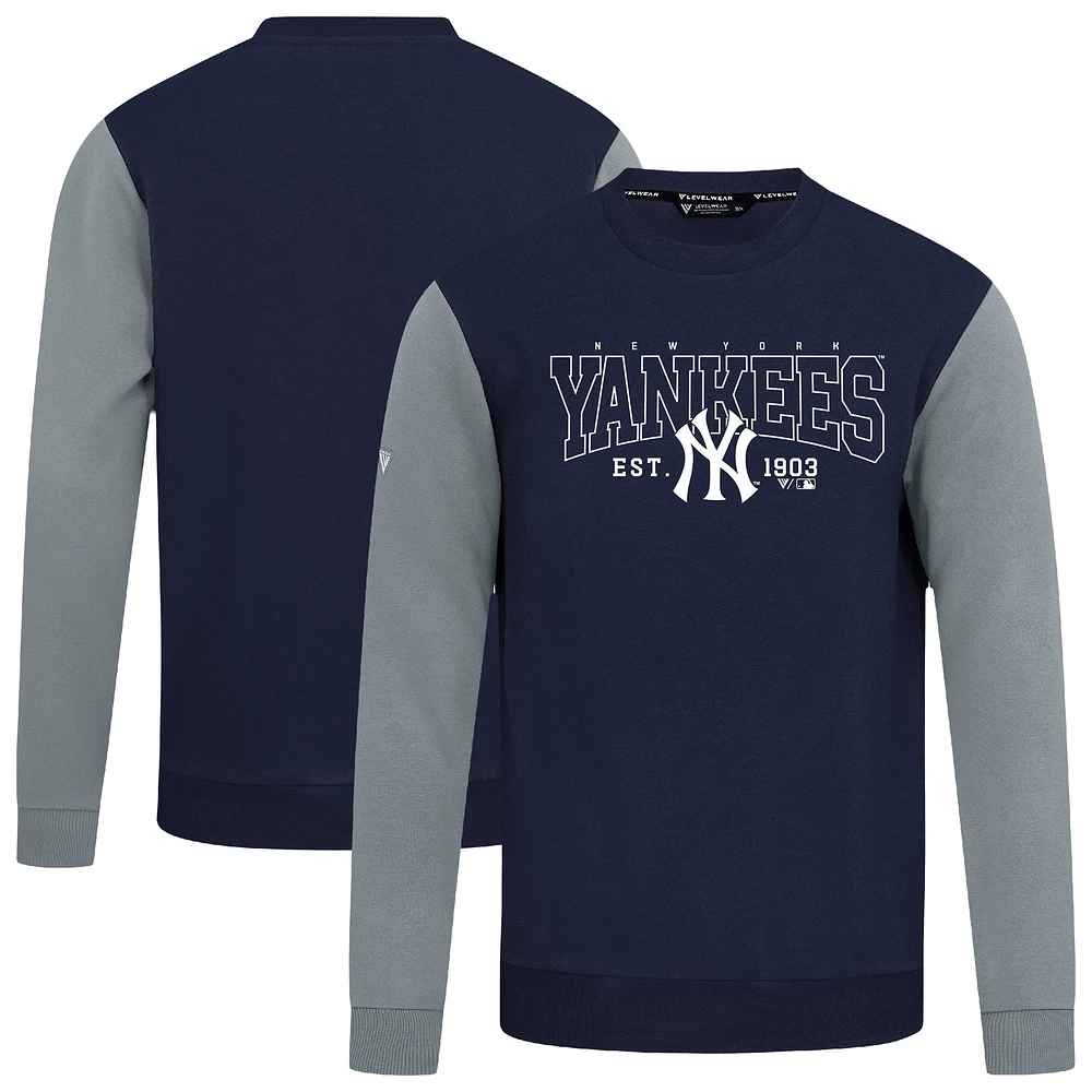 Men's Levelwear Navy New York Yankees Accolade Ultimate Textbook Pullover Sweatshirt