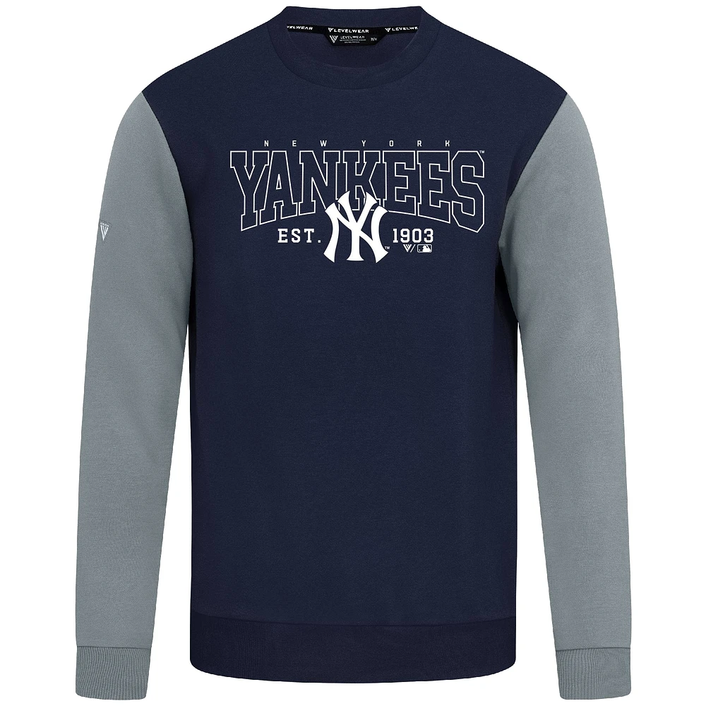 Men's Levelwear Navy New York Yankees Accolade Ultimate Textbook Pullover Sweatshirt