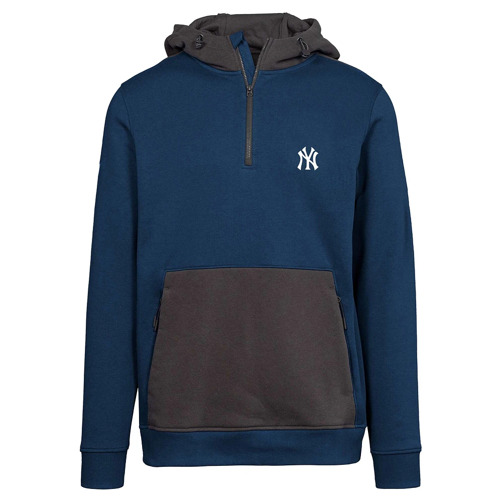 Men's Levelwear  Navy New York Yankees Chicane Insignia 2.0 Quarter-Zip Hoodie