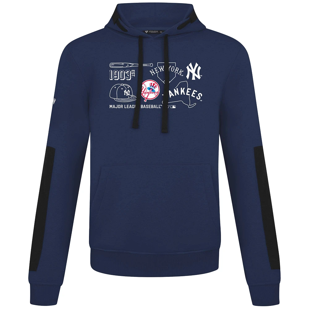 Sweat à capuche Bombay Campaign bleu marine pour homme Levelwear des Yankees de New York, collection Cooperstown