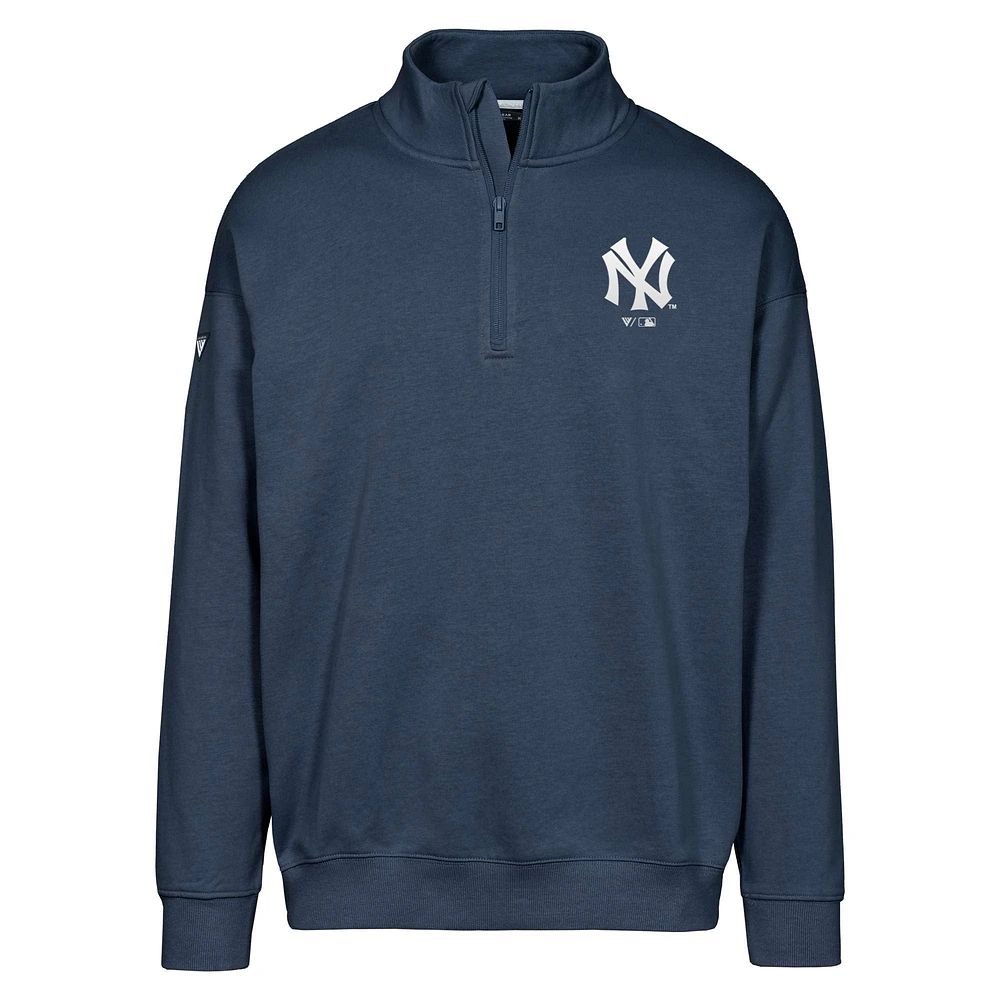 Men's Levelwear  Navy New York Yankees Cooperstown Collection Murray Quarter-Zip Sweatshirt