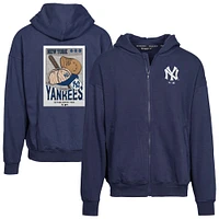 Men's Levelwear  Navy New York Yankees Uphill City Core Logo Full-Zip Hoodie