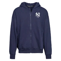 Men's Levelwear  Navy New York Yankees Uphill City Core Logo Full-Zip Hoodie