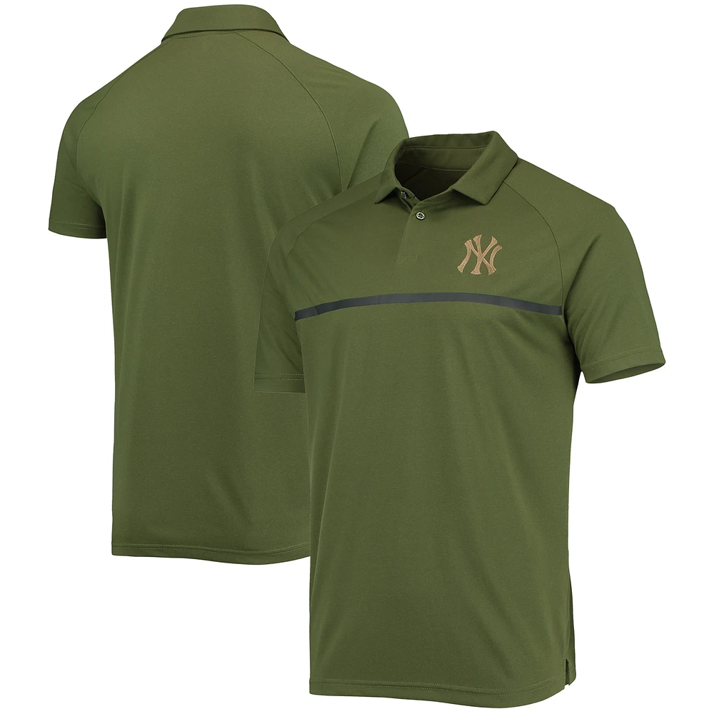 Polo à manches raglan pour hommes Levelwear Olive New York Yankees Delta Sector