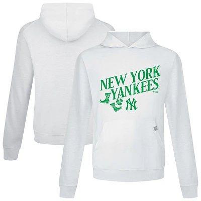 Sweat à capuche blanc pour homme avec bottes relais de la Saint-Patrick des Yankees New York Levelwear