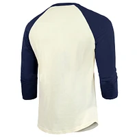 T-shirt à manches 3/4 raglan doux pour homme Majestic Threads New York Yankees 2024 World Series crème/bleu marine