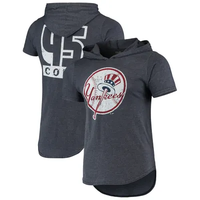 Gerrit Cole New York Yankees Majestic Threads Softhand Player Tri-Blend Hoodie T-Shirt - Navy