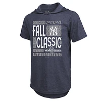 Men's Majestic Threads Navy New York Yankees 2024 World Series Tri-Blend Hoodie T-Shirt