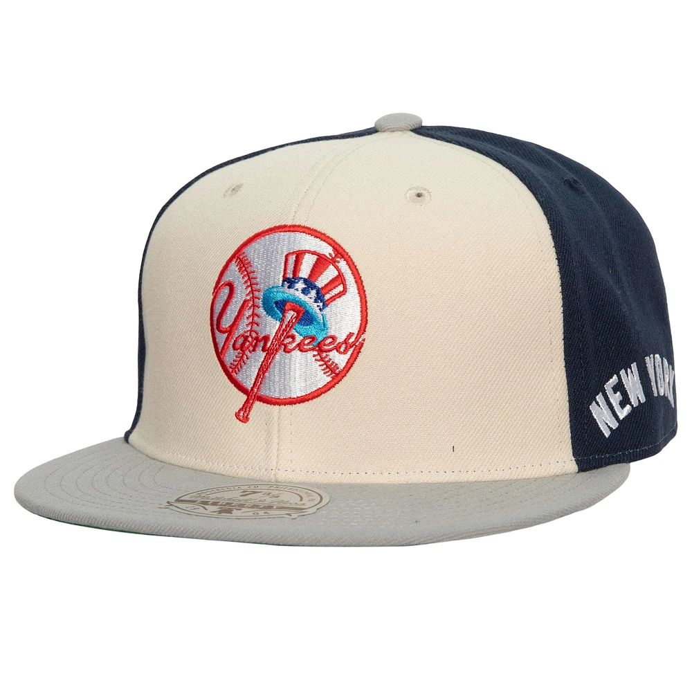 Casquette ajustée pour homme New York Yankees Yankee Stadium 50e anniversaire Homefield crème/gris Mitchell & Ness