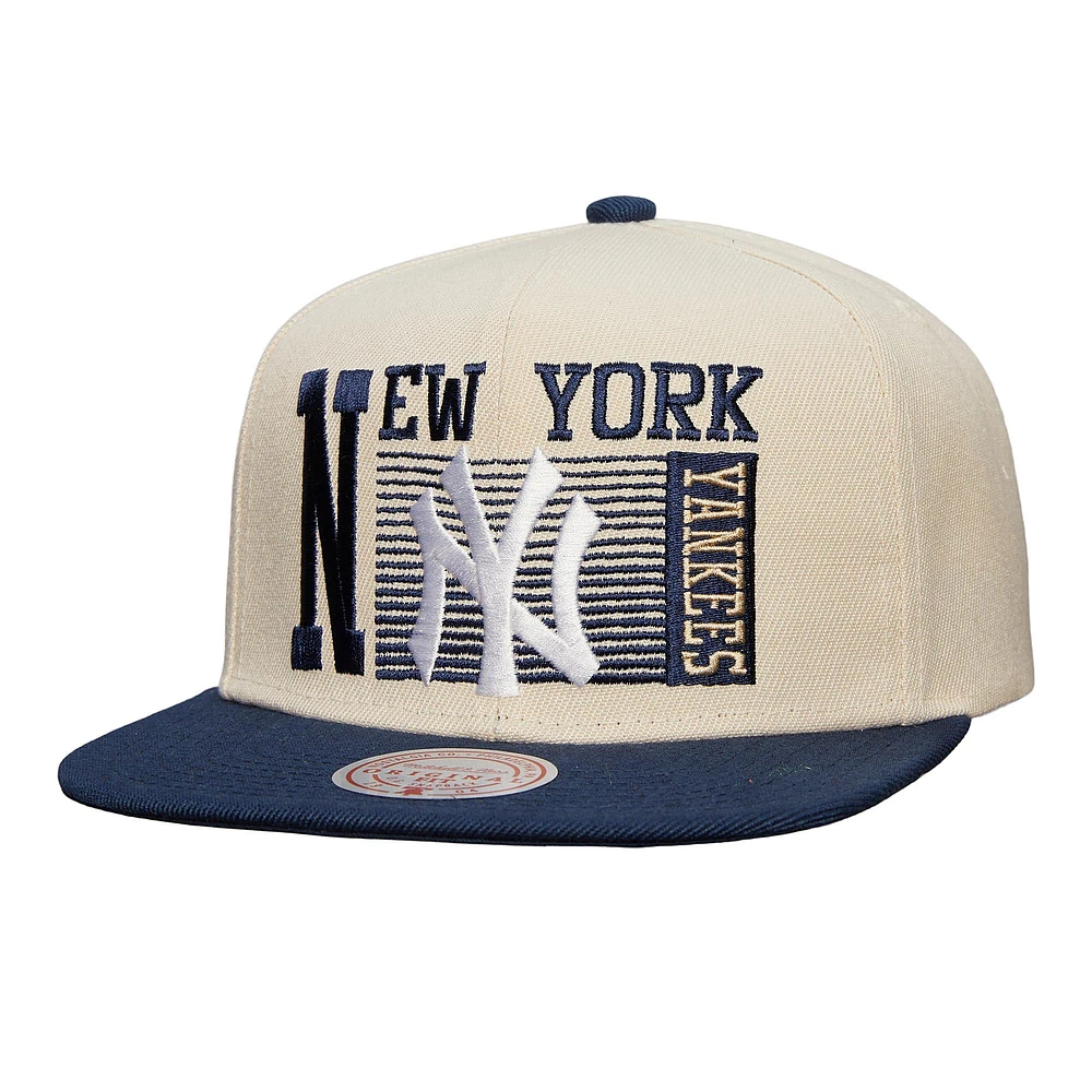 Men's Mitchell & Ness Cream New York Yankees Cooperstown Collection Speed Zone Snapback Hat