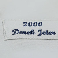 Maillot authentique Mitchell & Ness Derek Jeter gris pour homme des Yankees de New York, collection Cooperstown, Série mondiale 2000