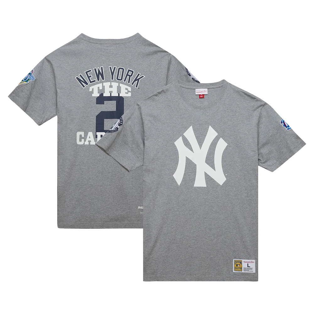 Men's Mitchell & Ness Derek Jeter Heather Gray New York Yankees Cooperstown Collection Legends T-Shirt