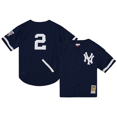 Maillot Homme Mitchell & Ness Derek Jeter Marine New York Yankees 1998 Authentique Batting Practice Jersey