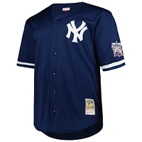 Men's Mitchell & Ness Derek Jeter Navy New York Yankees Big Tall Cooperstown Collection Mesh Batting Practice Jersey