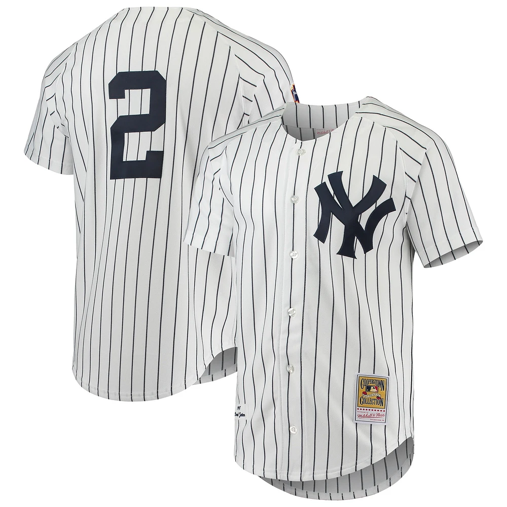 Maillot authentique de la collection Cooperstown 1997 des Yankees New York blanc Mitchell & Ness Derek Jeter pour hommes