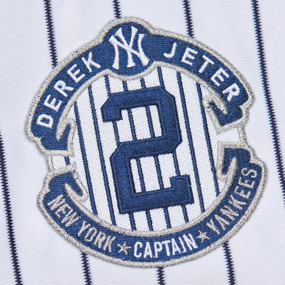 Men's Mitchell & Ness Derek Jeter White New York Yankees 2014 Cooperstown Collection Authentic Throwback Jersey