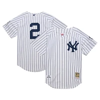 Men's Mitchell & Ness Derek Jeter White New York Yankees 2014 Cooperstown Collection Authentic Throwback Jersey