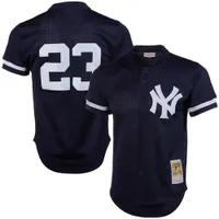 Men's Mitchell & Ness Don Mattingly Navy New York Yankees 1995 Authentic Cooperstown Collection Mesh Batting Practice Jersey Size: Small