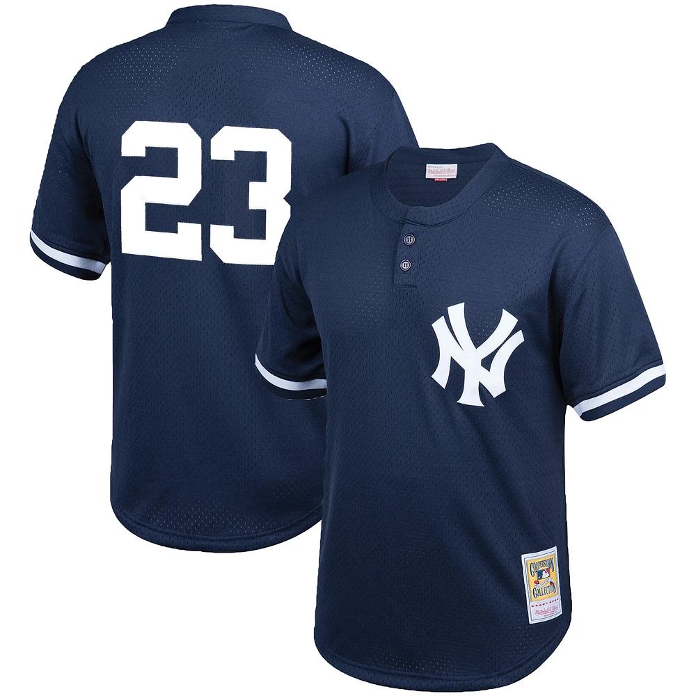 Mitchell & Ness pour homme Don Mattingly Navy New York Yankees Cooperstown Collection Maillot d'entraînement au bâton Big Tall Mesh