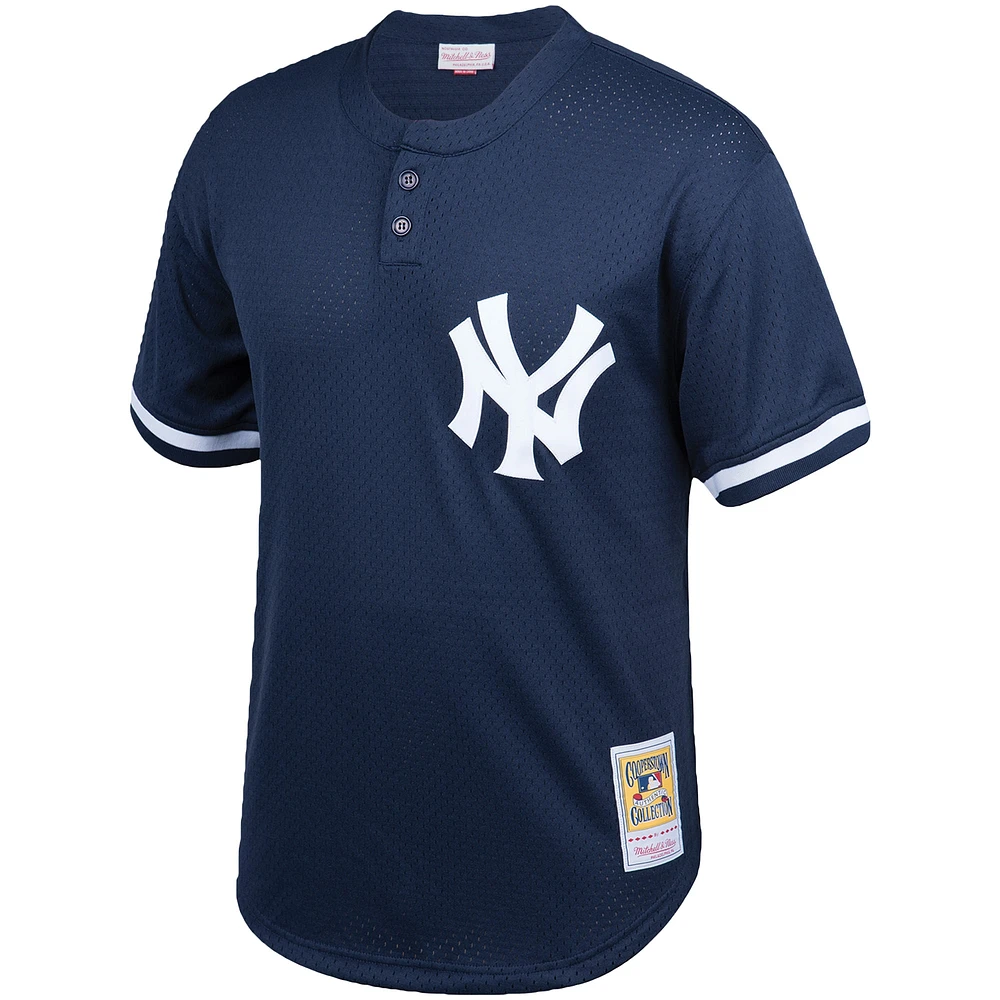 Mitchell & Ness pour homme Don Mattingly Navy New York Yankees Cooperstown Collection Maillot d'entraînement au bâton Big Tall Mesh