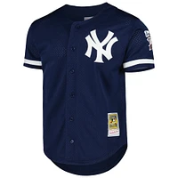 Men's Mitchell & Ness Mariano Rivera Navy New York Yankees Cooperstown Collection Mesh Batting Practice Button-Up Jersey