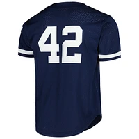 Mitchell & Ness Mariano Rivera Navy New York Yankees Cooperstown Collection Maillot boutonné d'entraînement au bâton en maille pour homme