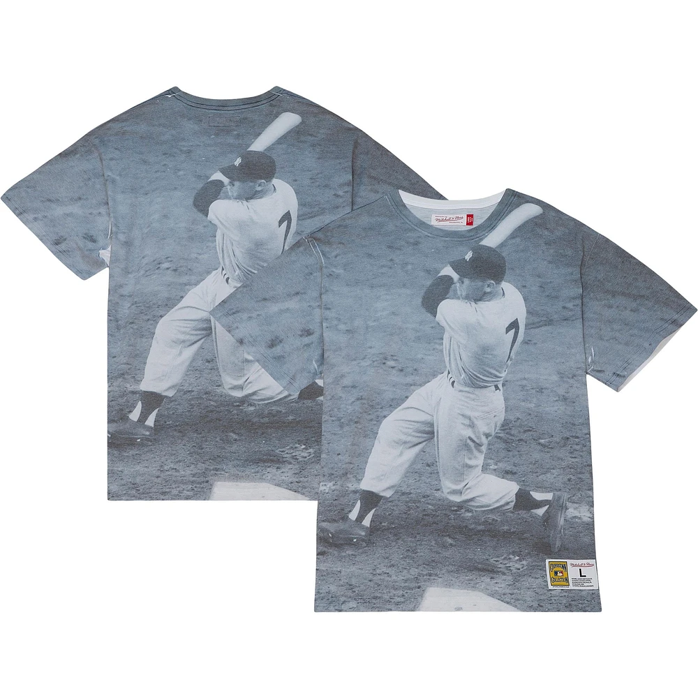 Mitchell & Ness Mickey Mantle New York Yankees Cooperstown Collection Highlight T-shirt graphique sublimé pour hommes