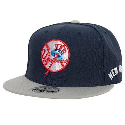 Casquette ajustée pour homme Mitchell & Ness Navy/Grey New York Yankees Bases Loaded