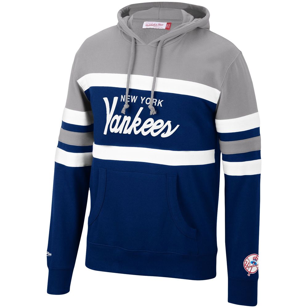 MITCHELL & NESS New York Yankees Mens Fleece Hoodie - BLUE/GRAY