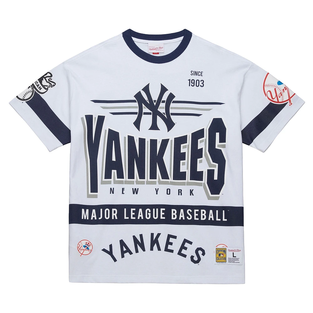 Men's Mitchell & Ness White New York Yankees Cooperstown Collection Team Origins Premium T-Shirt