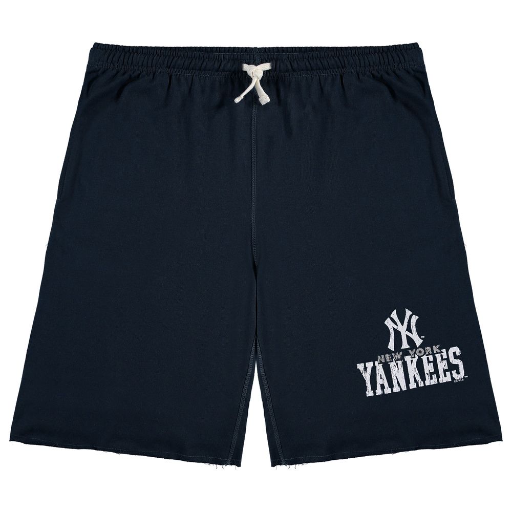 Men's Navy New York Yankees Big & Tall French Terry Shorts