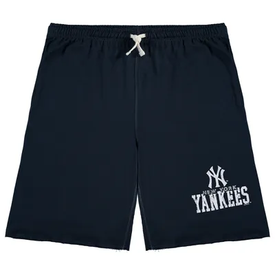 New York Yankees Big & Tall French Terry Shorts - Navy