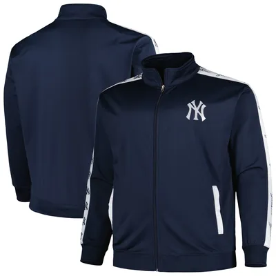 New York Yankees Big & Tall Tricot Track Full-Zip Jacket - Navy