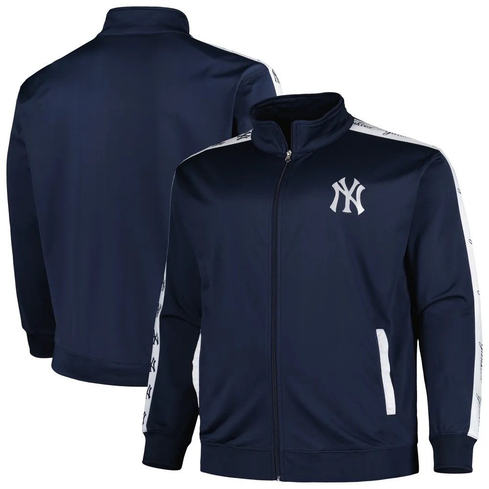 Veste de survêtement à fermeture éclair intégrale Big & Tall New York Yankees bleu marine