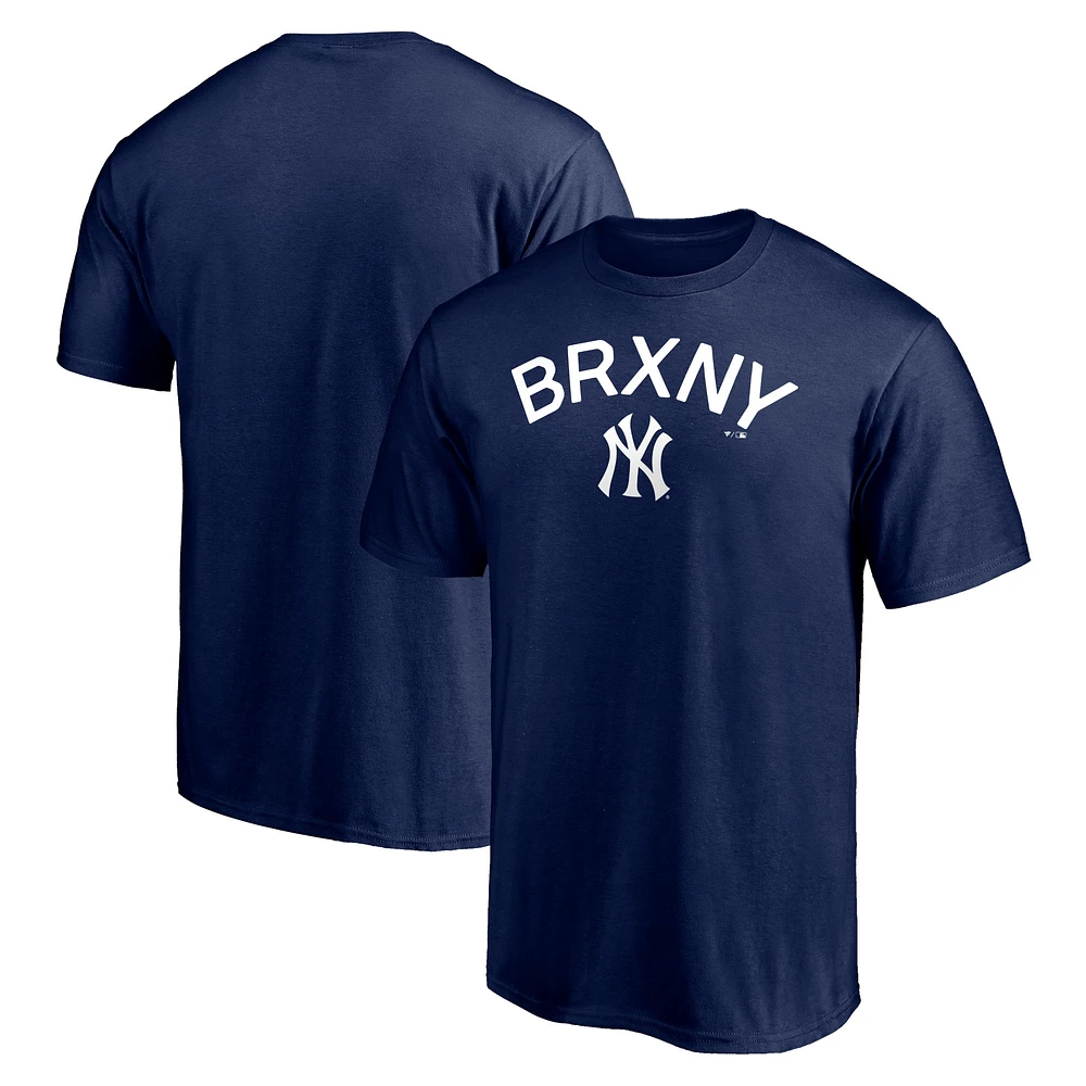 T-shirt bleu marine pour homme avec inscription Hometown des Yankees de New York