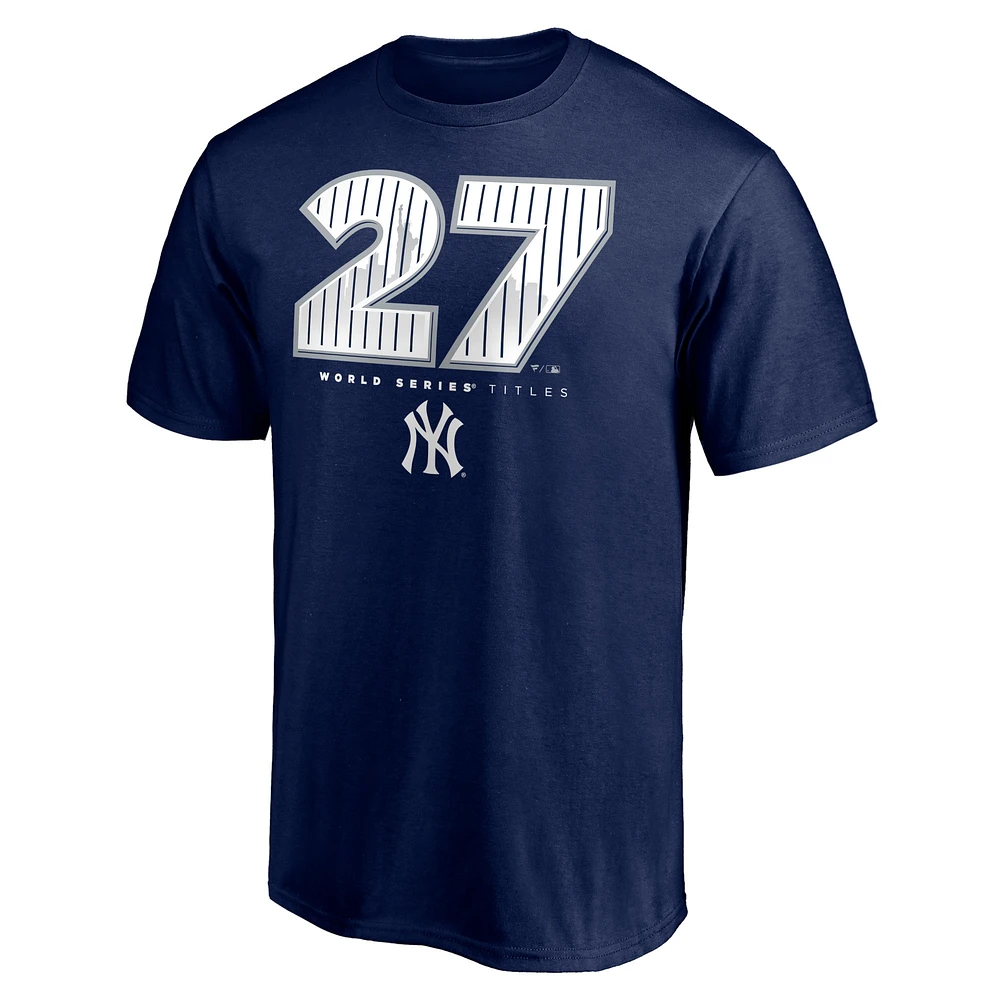 Men's Navy New York Yankees Hometown World Series Titles T-Shirt