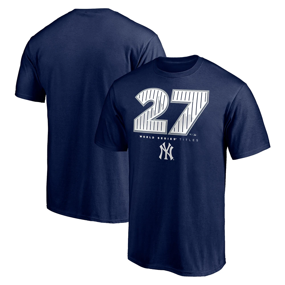 Men's Navy New York Yankees Hometown World Series Titles T-Shirt