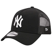 Men's New Era Black New York Yankees A-Frame 9FORTY Trucker Adjustable Hat