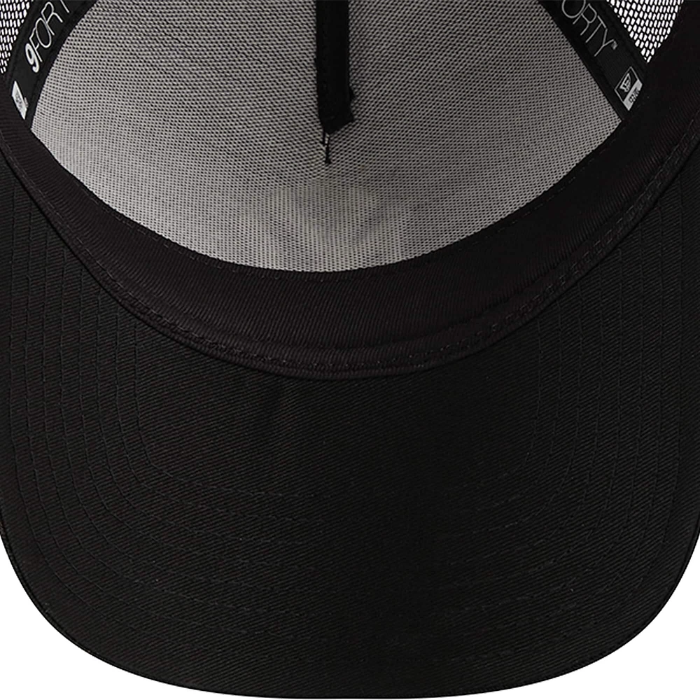 Men's New Era Black New York Yankees A-Frame 9FORTY Trucker Adjustable Hat