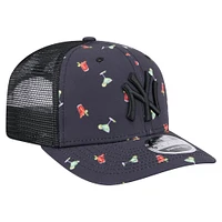 Men's New Era Black New York Yankees Adventure Drinks Pattern 9SEVENTY Stretch-Snap Hat